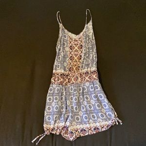 Blue printed romper